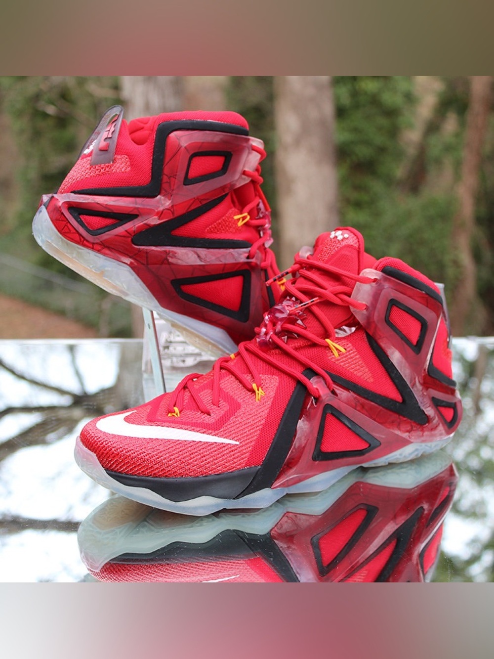 Nike Lebron 12 Red Basketball ShoeNike Lebron 12 Red Basketball Shoes Men's
